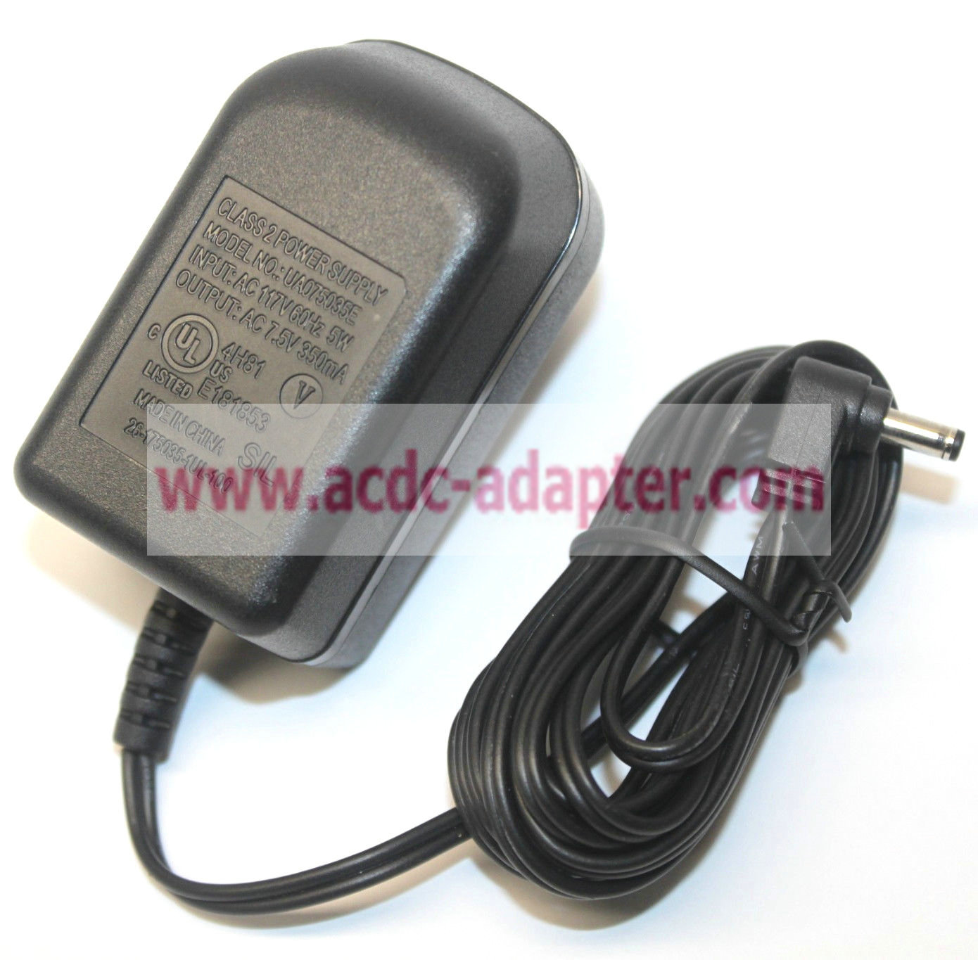 New 7.5V AC 350mA AC Adapter UA075035E Class 2 Power Supply Wall Plug-In Charger New 7.5V AC 350mA AC Adapter UA075035E Class 2 Power Supply Wall Plug-In Charger